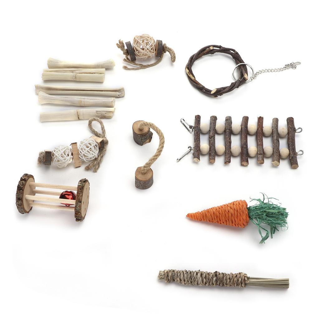 Little Pets Chew Toy Set Safe Non Toxic Relieve Stress Pet Molar Toys for Hamsters Guinea Pigs