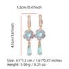 Luxury Flowers with Water Droplets Zirconia Dangle Earrings for Women Golden Earring Jewelry Party Accessories