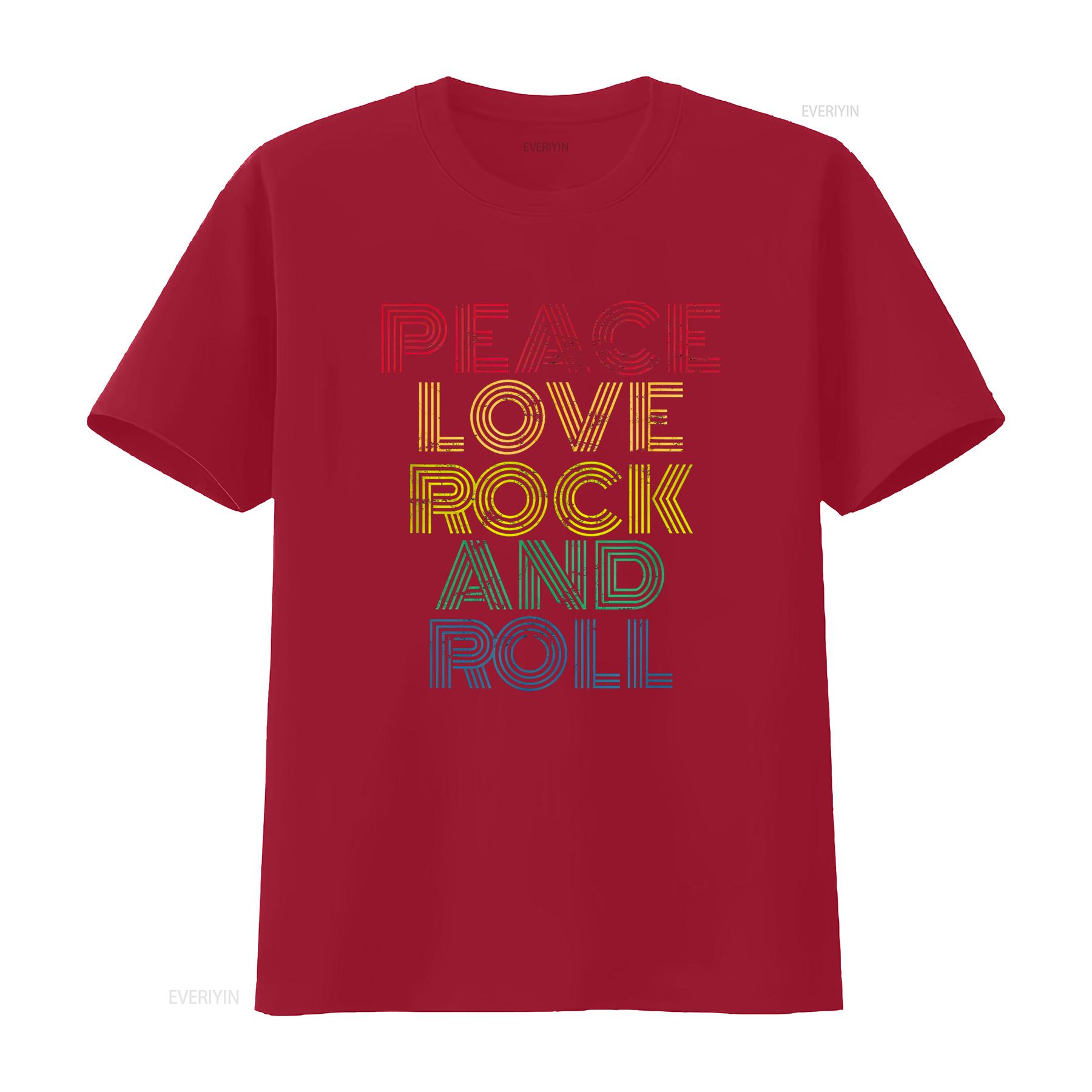

Peace Love Rock And Roll T Shirt distressed concert tee Black Small vintage Washed homme fashion Top For Everyday Wear Unisex S
