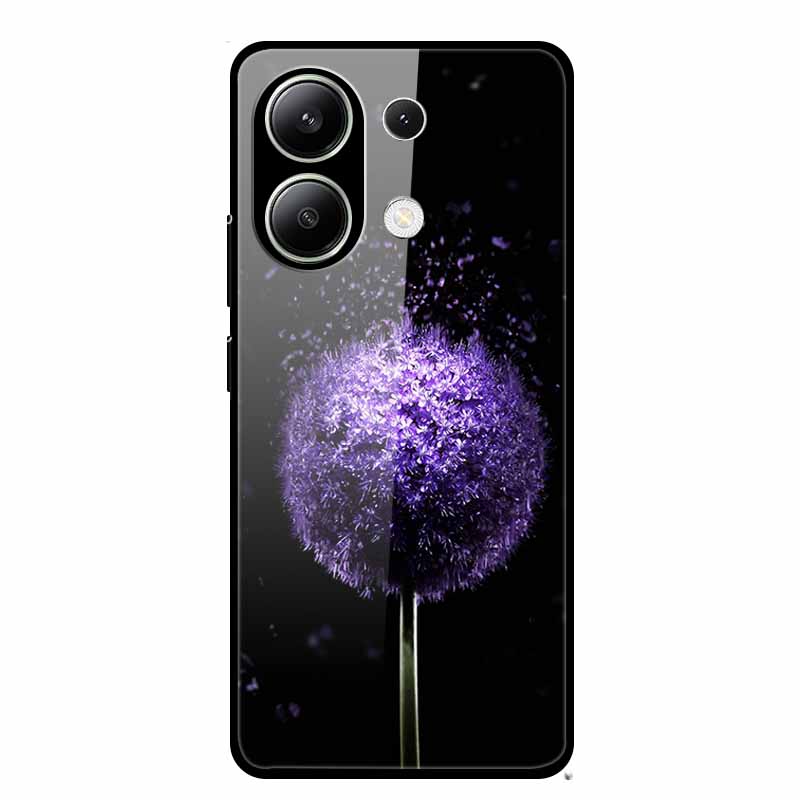 Glass Back Cover For Xiaomi Redmi Note 13 Case Note13 Pro Coque Hard Tempered Glass Case For Redmi Note 13 Pro Case Soft Bumper