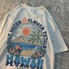 Cross-border  trendy T-shirts for men, petals, casual men's women, Hawaiian cotton men's short-sleeve T-shirts