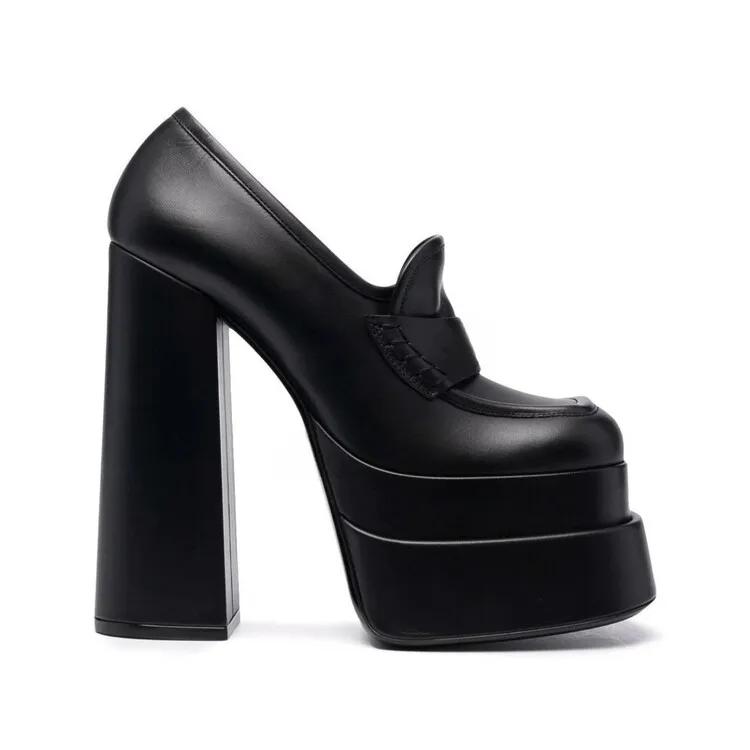Fashion Double Waterproof Platform Thick Heel Mary Jane High-heeled Shoes Fashion Square Head Shallow Mouth Commuter Women Singles Shoes