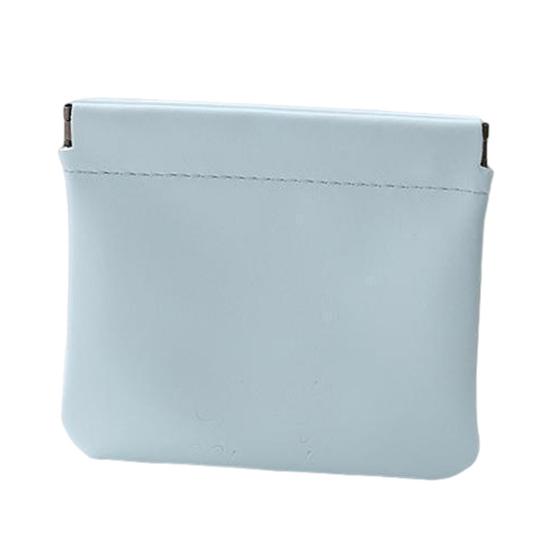 Snap Closure Organizer Pouch Faux Leather Portable Cosmetic Storage Bag Self-Closing Pouch for Lipstick Earphones