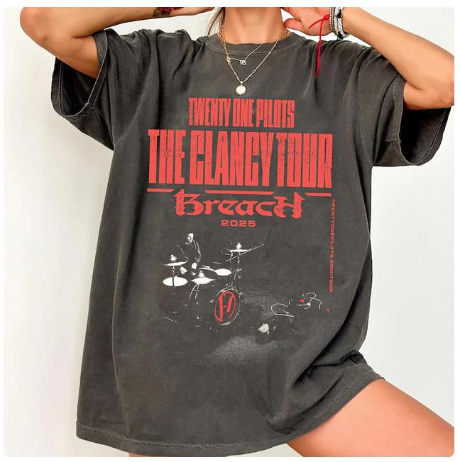 Twenty One Pilots TShirt Breach Tour 2025 Unisex Graphic TShirt Unisex T-Shirt S