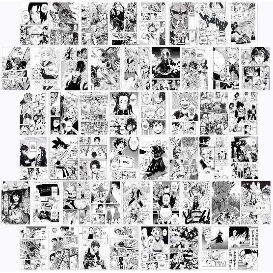 WOONKIT Anime Posters Pack - 50PCS 4X6 INCH MHA Anime Wall Collage Kit for Bedroom Wall, Dorm Decor, Teen Room Aesthetic