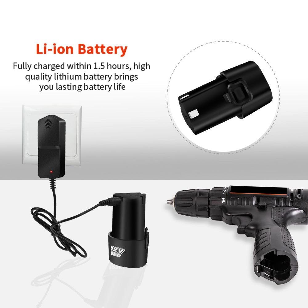 12V Electric Cordless Driver Drill Multi-functional Screw Driver Household Hand Tools Lithium Battery Electric Screwdriver Power