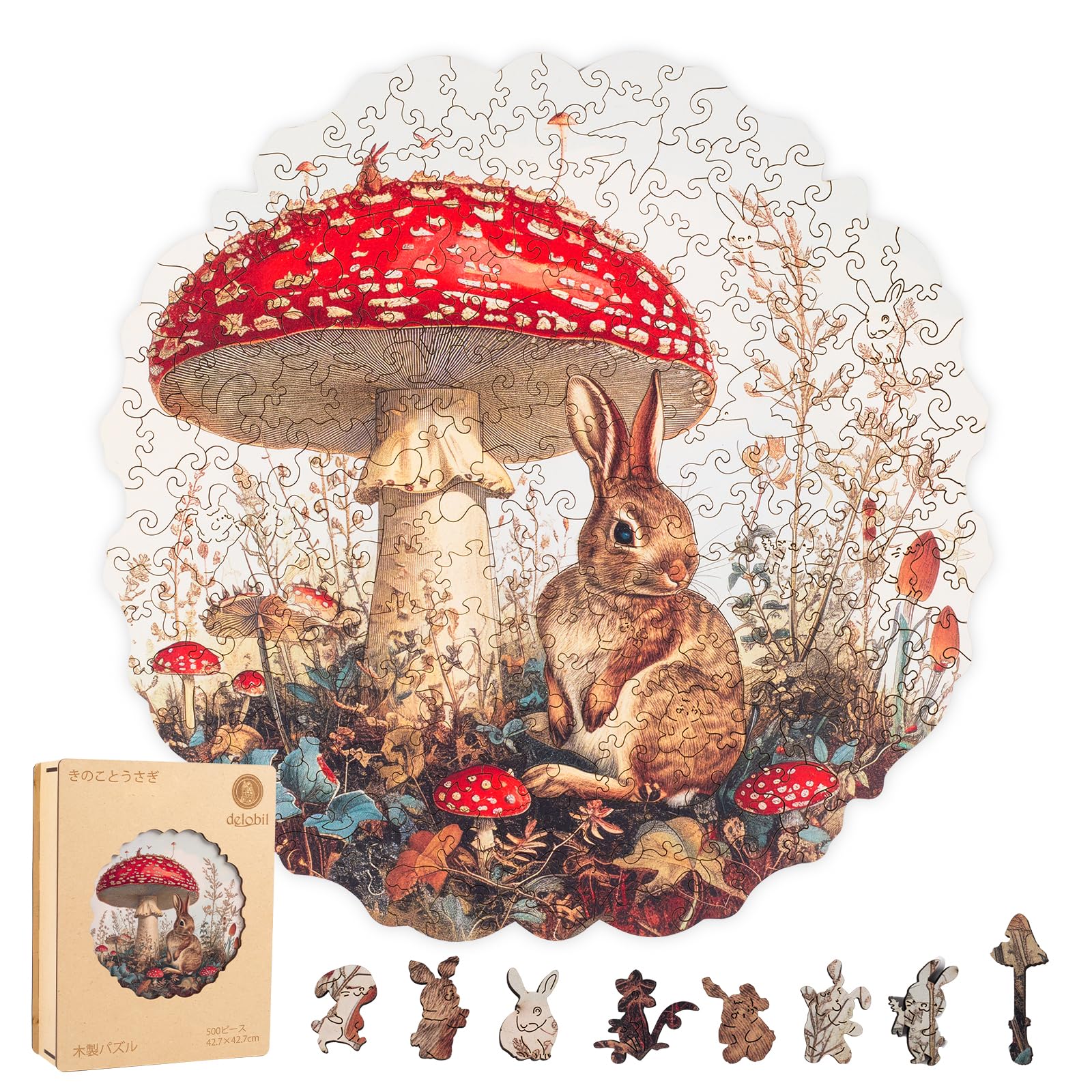 

delobil Wooden Jigsaw 5mm and Uniquely shaped for repeated challenging puzzle for Stylish interior Includes a dedicated clear sheet x 500-Piece