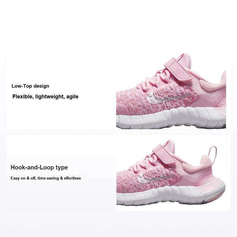Nike Free RN 2021 PS Pink Foam Kids Sneakers White Pink-Glaze Metallic-Silver CZ3996-610