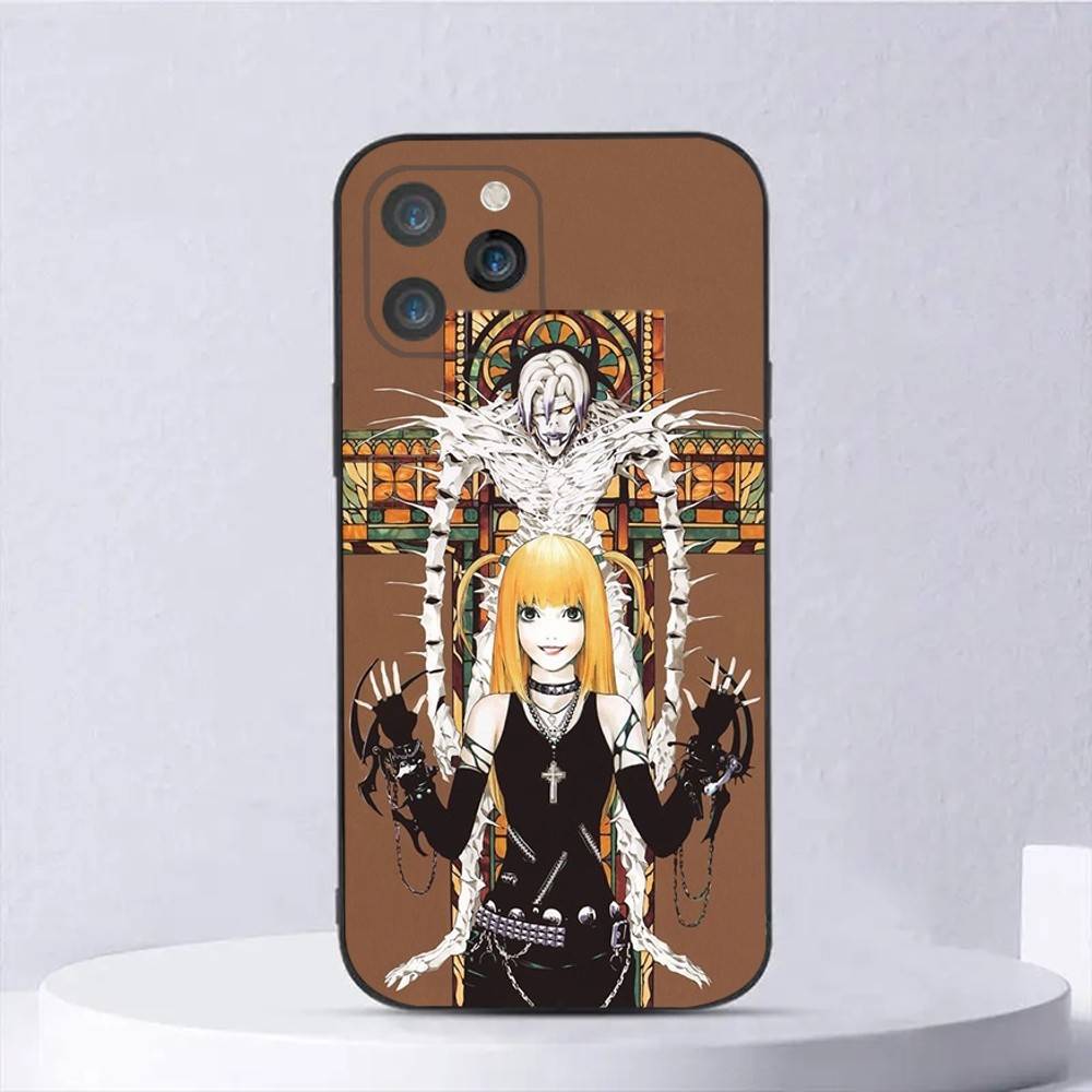 D-Death Misa N-Note Phone Case For iPhone 16,15,14,13,12,11,Plus,Pro Max,XS,X,E,SE,Mini Soft Silicone Black Cover