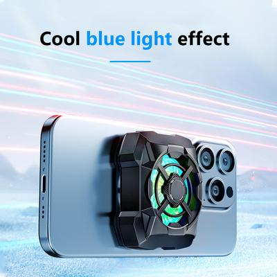 Radiateur pour Téléphone Portable Rechargeable avec Lumière Bleue Dissipateur Thermique pour Téléphone Refroidisseur de Jeu Magnétique Sans Fil pour Smartphones Android & iPhone