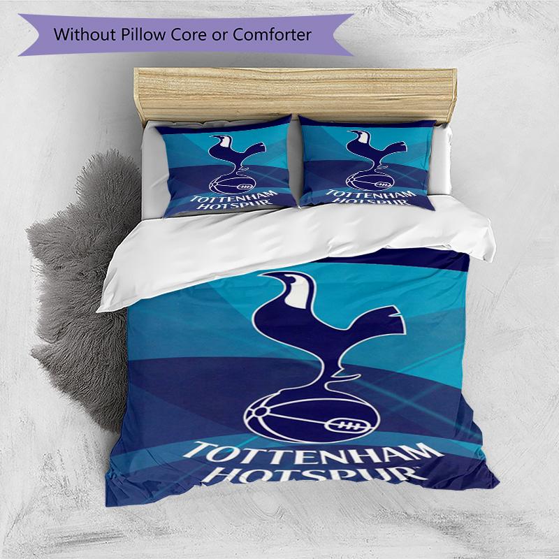 Tottenham Hotspur F.C Design Muster Bettbezug-Set – enthält 1 Bettbezug und 2 passende Kissenbezüge Schlafzimmerdekoration Weihnachtsgeschenke