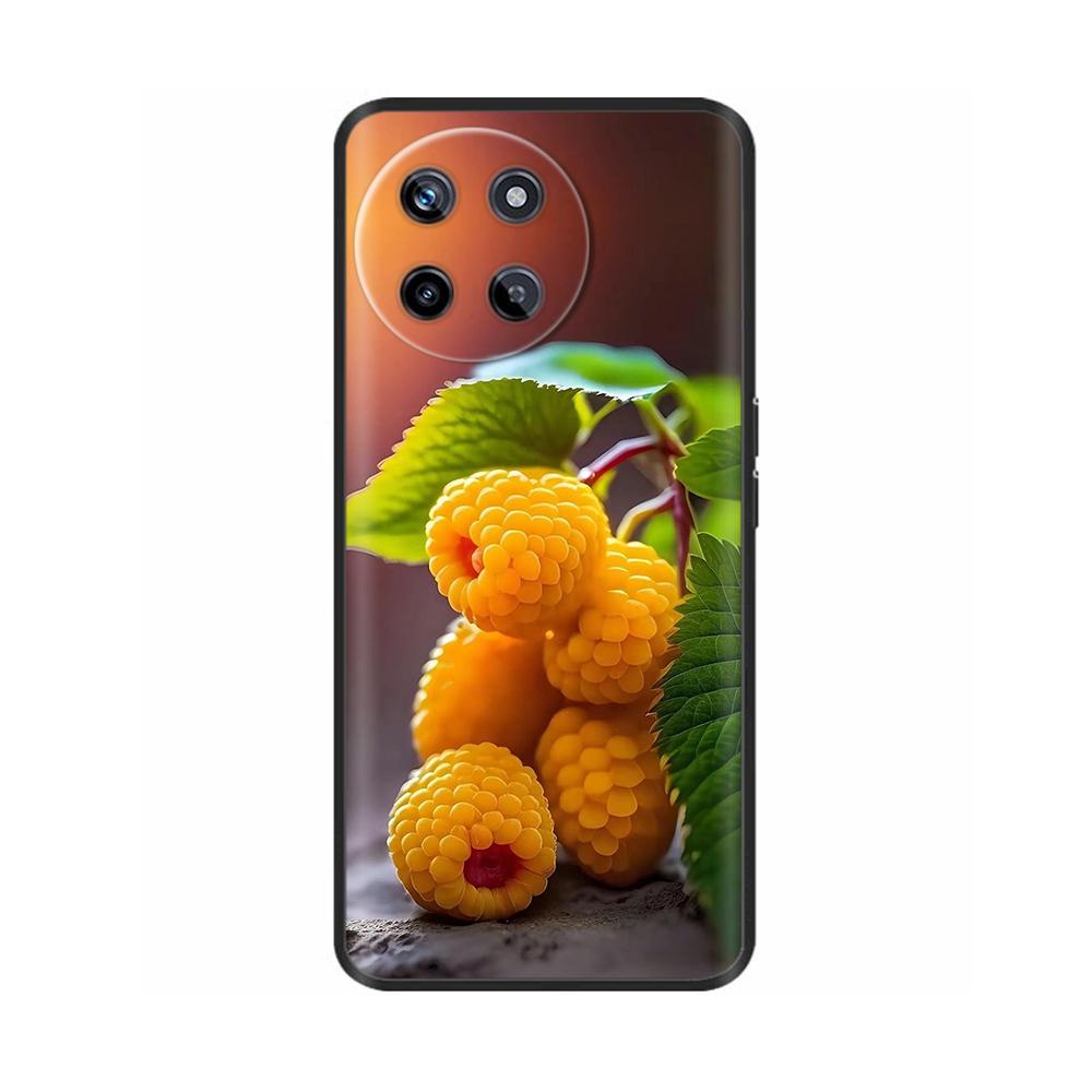 Für Realme 11 4G Hülle Silikon Weich Marmor Blume Schwarzer Stoßfänger Fundas Coque Für OPPO Realme 11 4G 6.43" realme11 Bemalte Abdeckungen