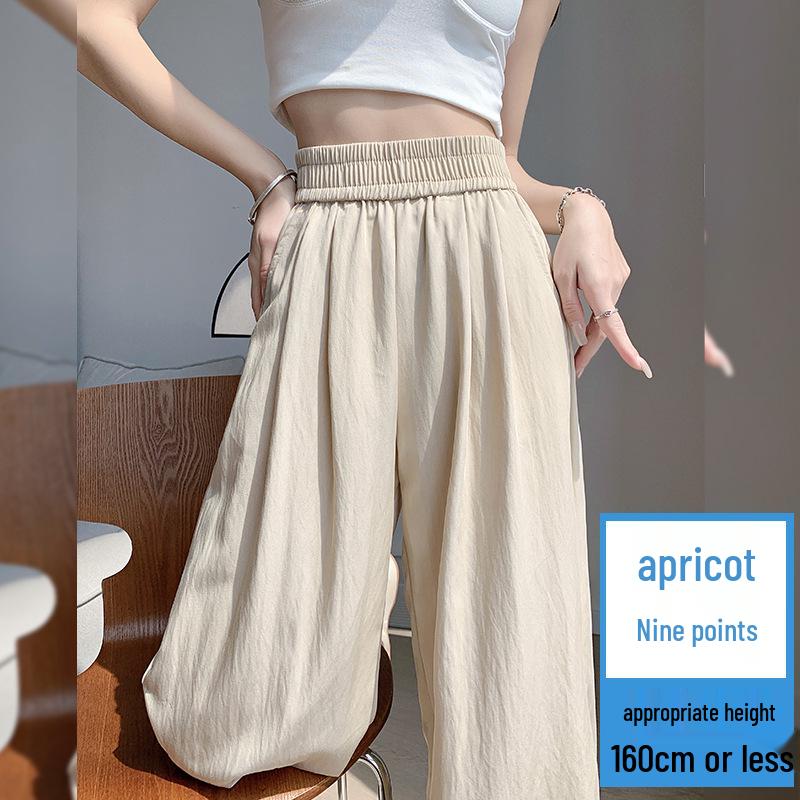 Women's 2025 Drapey Ice Silk Yamamoto Summer Wide-Leg Pants - Lightweight, Casual, Loose Fit for Strolling.