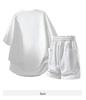 Purple Teen Summer Casual Loose Fit Short Sleeve and Shorts Set