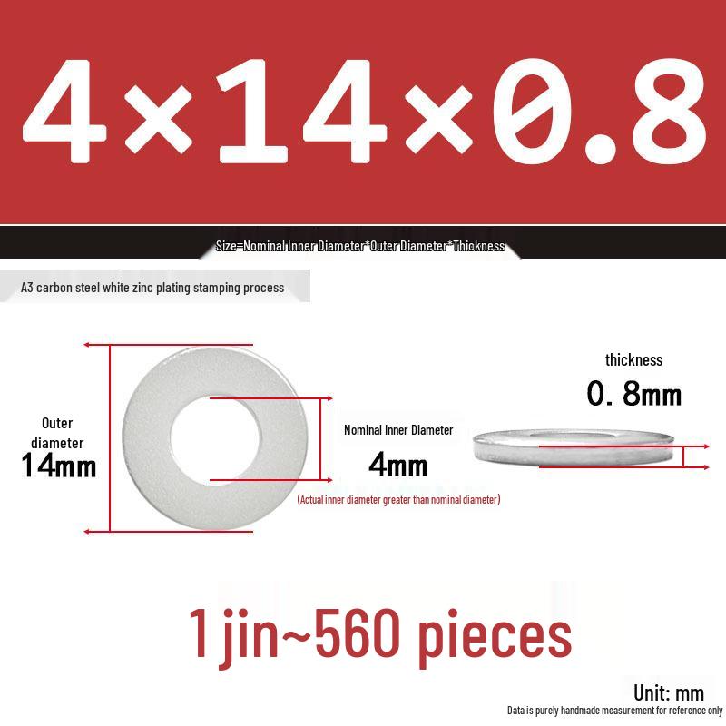 Extra Thick Galvanized Iron Flat Washer, Round, M3-M62