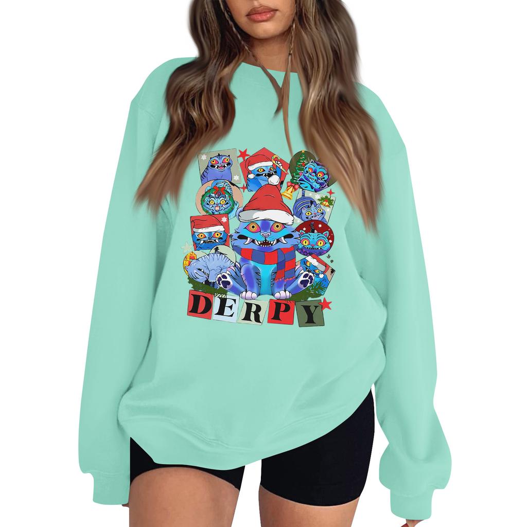 Women's Fashion Long-Sleeve Pullover Sweatshirt With Fun Movie-Themed Print