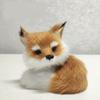 Figurine Peluche Renard Poupée Jouet Mini Renard Accroupi Assis Modèle Peluche Simulation Renard Cadeau d'Anniversaire