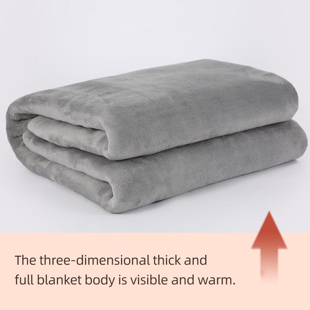 Heated Blanket Electric 50×60 inches Throw 6 Heating Levels 8 Time Settings Grey Flannel Super-Soft Fabric 200cm Power Cord