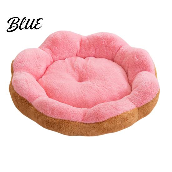 Cucce per Animali Semi-chiuse Fondo Antiscivolo Forma a Fiore di Peluche Invernale per Gatti Cani con Morbida Macchina