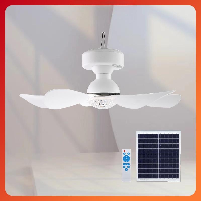 Camping Portable Solar Remote Control Fan Lamp 10000mAh DC Rechargeable Fan Light Outdoor Ceiling Fan Light