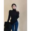 Women's Slim Fit High Neck Knitted Fringe Sweater - Winter Fashion Long Sleeve Pullover