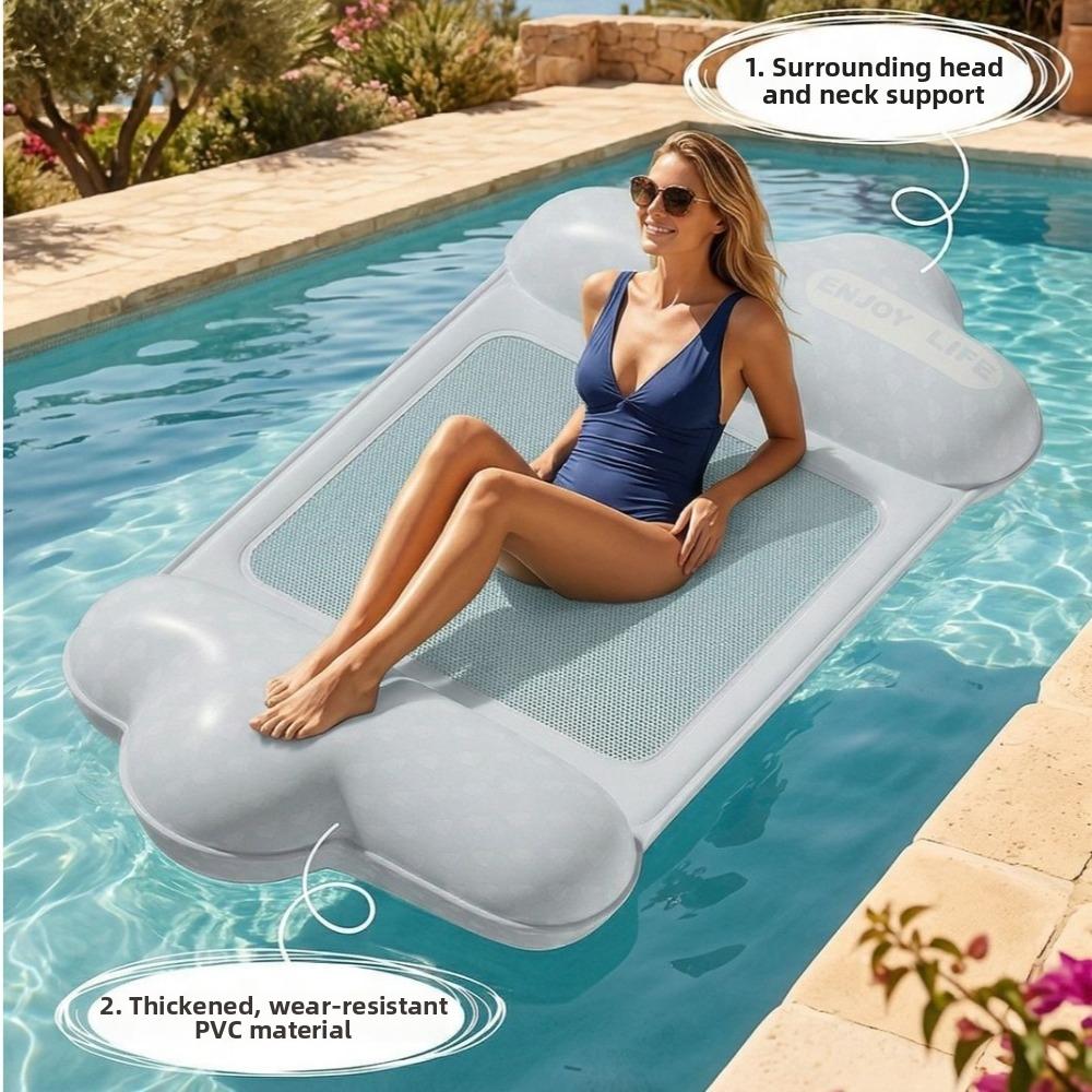 Mesh Seat Pool Float Floating Raft Pool Lounger Float Durable Adults Swimming Float Bed