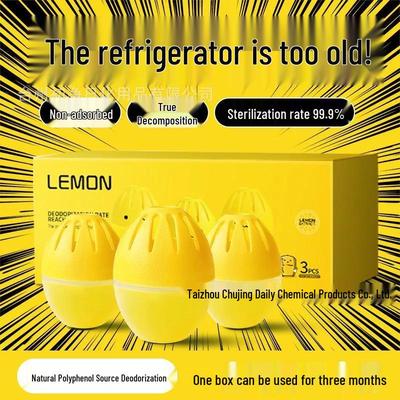 Lemon Fresh Refrigerator Deodorizer: Odor Remover & Sterilizer for Fridge/Freezer