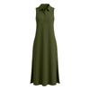 Sleeveless Polo Collar Maxi Dress with Side Slit and Pockets for Women Casual Loose Fit Long Dress