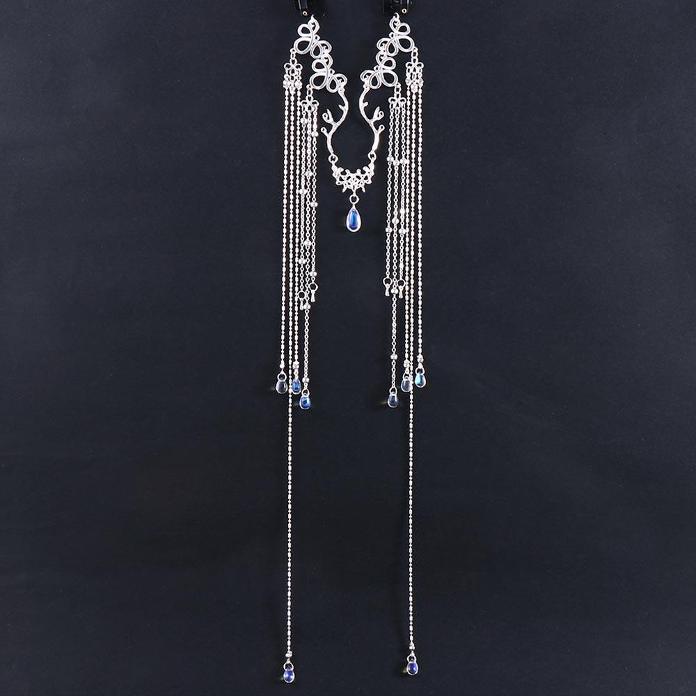 Girls Women Hollow Chinese Style Bridal Rhinestones Bead Hair Clips Tassel Hairpin Crystal Barrette