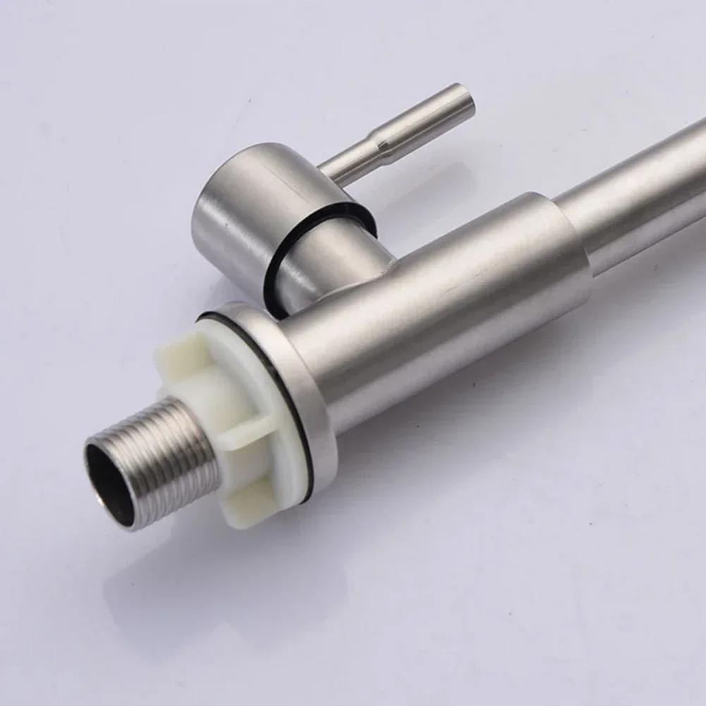 Kitchen Faucet Stainless Steel Water Tap Single Cold Rotation Deck Mounted Single Lever Bathroom Kitchen Sink Faucet