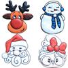 Christmas Cookie Cutter Press Santa Claus Elk Snowman Biscuit Mold Plastic Cookie Stamp Confectionery Kitchen Baking Pastry Tool