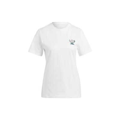 Originals Graphic Tee Cartoon Logo Print Sports Short Sleeve T-Shirt Women Tops White IN4128