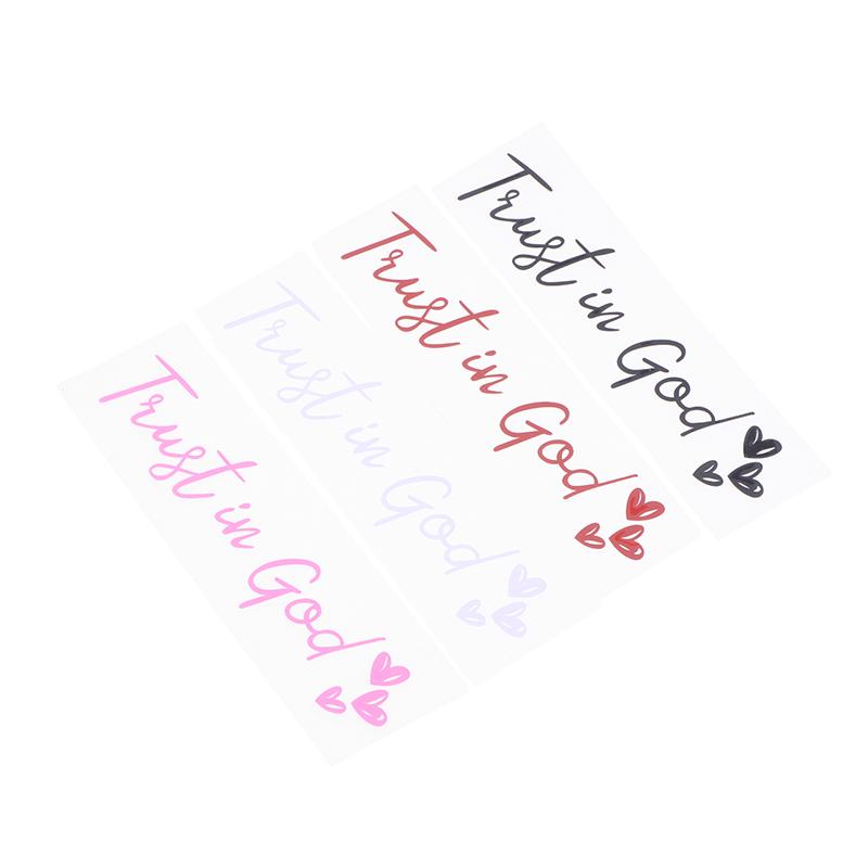 Trust In God Christian Car Sticker Faith Bible Verse Heart Rear View Mirror Bumper Vehicle Auto Decor