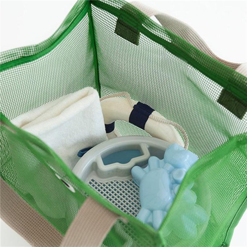 Women Summer Beach Bag Lovely Eye Print Ladies Casual Handbag Tote Bag Large Capacity Mesh Fabric Reusable Swimming Shoulder Bag