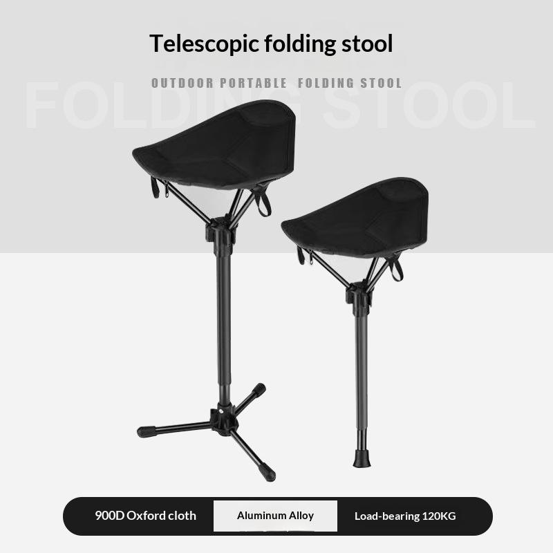 Folding Chair Collapsible Chair Retractable Walking Aid Crutch Stool Adjustable Hiking Chair For Outdoor Hiking Picnic Travel