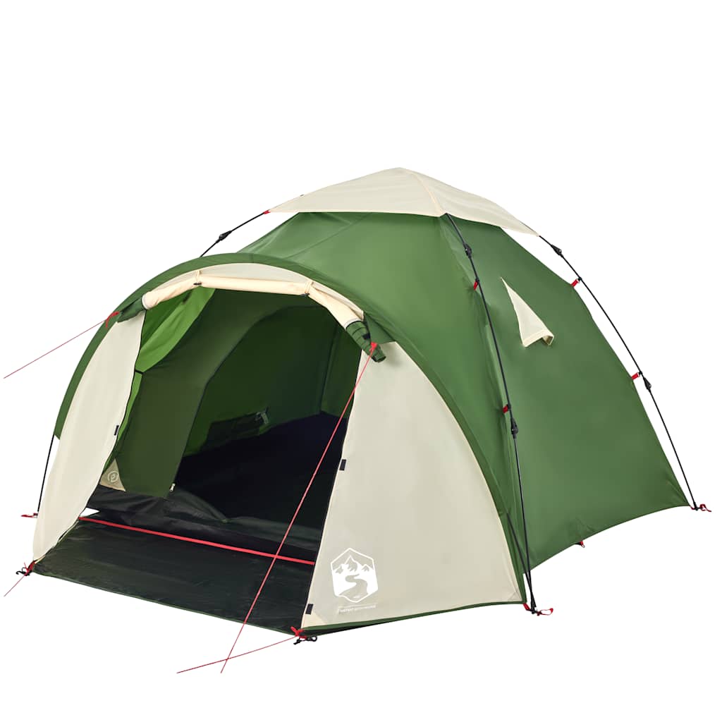 Vidaxl Tourist Tent, 3-Person, Green, Quick Setup