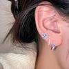 925 Sterling Silver Jewelry Zircon Crystal Star Hoop Earrings for Women Wedding Party Jewelry For Girls Friend Gift