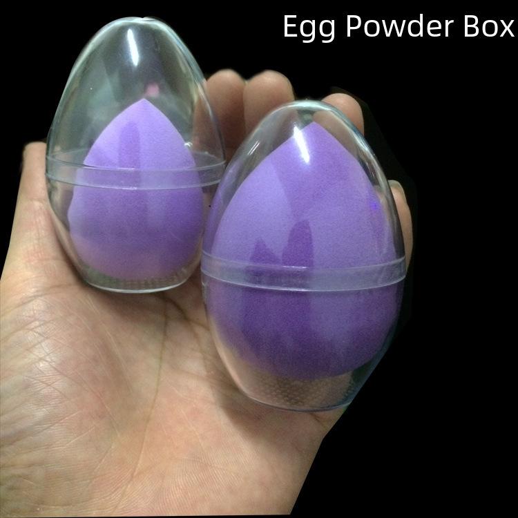 Transparent Egg-Shaped Makeup Sponge Storage Box