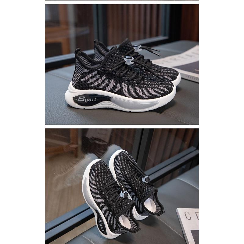 Children's New Spring and Autumn Girls Net Surface Breathable Flying Woven Shoes Boys Non-slip Soft Sole Sports Shoes Tide