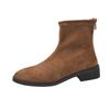 Suede Pointed Spring and Autumn Single Boots Fashion Boots Low Heel Fashion Rear Zipper Tooling Boots Large Size