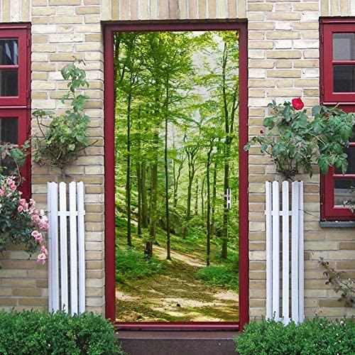 

3D наклейки Водонепроникні наклейки на двері Фреска на двері Самоклеюча ПВХ наклейка Знімна наклейка на стіну для прикраси домашнього офісу Вишневий візерунок 38.5X200cmX2pcs