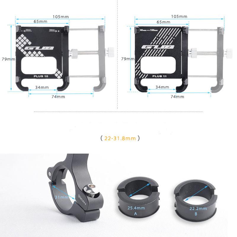 Aluminum Bicycle Phone Stand For 3.5-7inch Multi-angle Rotatable Bike Phone Holder Motorcycle Handlebar Phone Holder