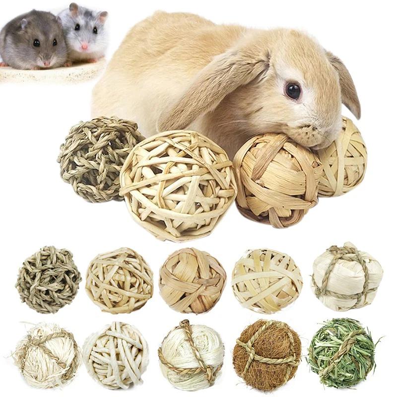

7CM Chewing and Soothing Woven Ball Pet Toy Cat and Dog Teeth Grinding Self Hi Interactive Vine Ball Grass Toy Ball