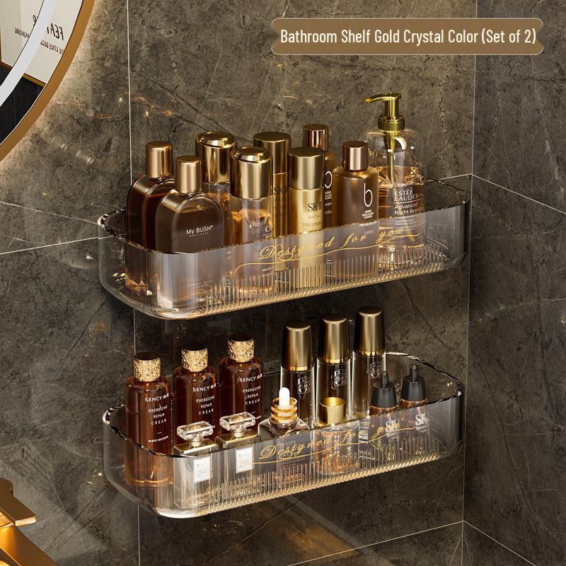 Wall-Mounted Bathroom Corner Shelf: Punch-Free Triangle Rack for Toilet Storage