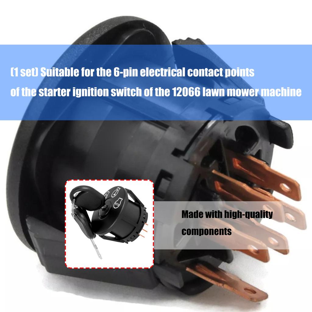 6Pin Ignition Switch For 72512066 725P12066 92512066 Lawn Mower Heavy Duty Quick Install Durable Plastic Construction