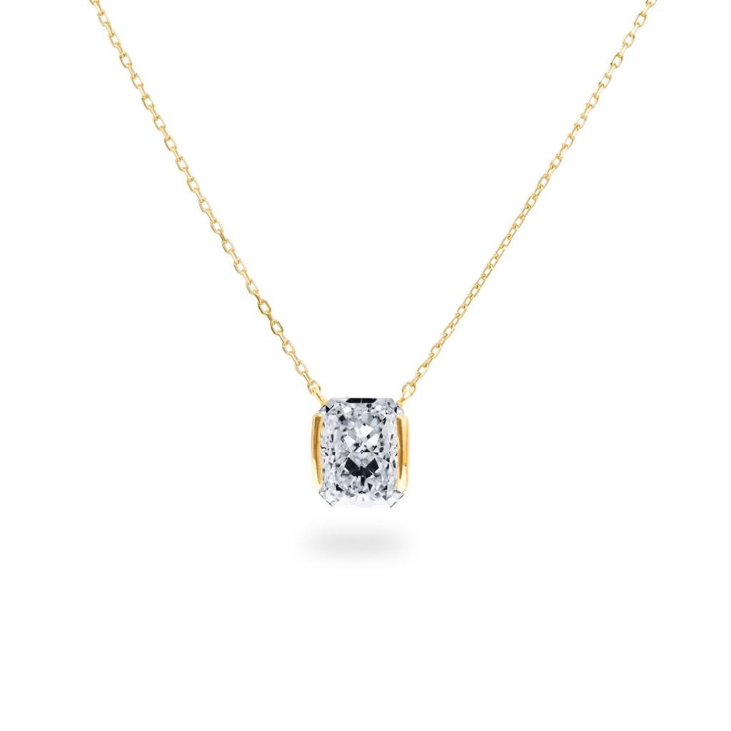 Collana con Ciondolo Geometrico in Zircone per Donna con Placcatura in Oro 18k e Catena Regolabile