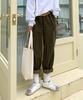Jikeulib Corduroy String Banding Jogger Pants