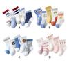 5 Pairs Baby Boys Girls Socks Cute Cotton Socks Soft Breathable Children's Striped/Plaid/Cartoon Socks Toddlers Kids Socks 1-8Y