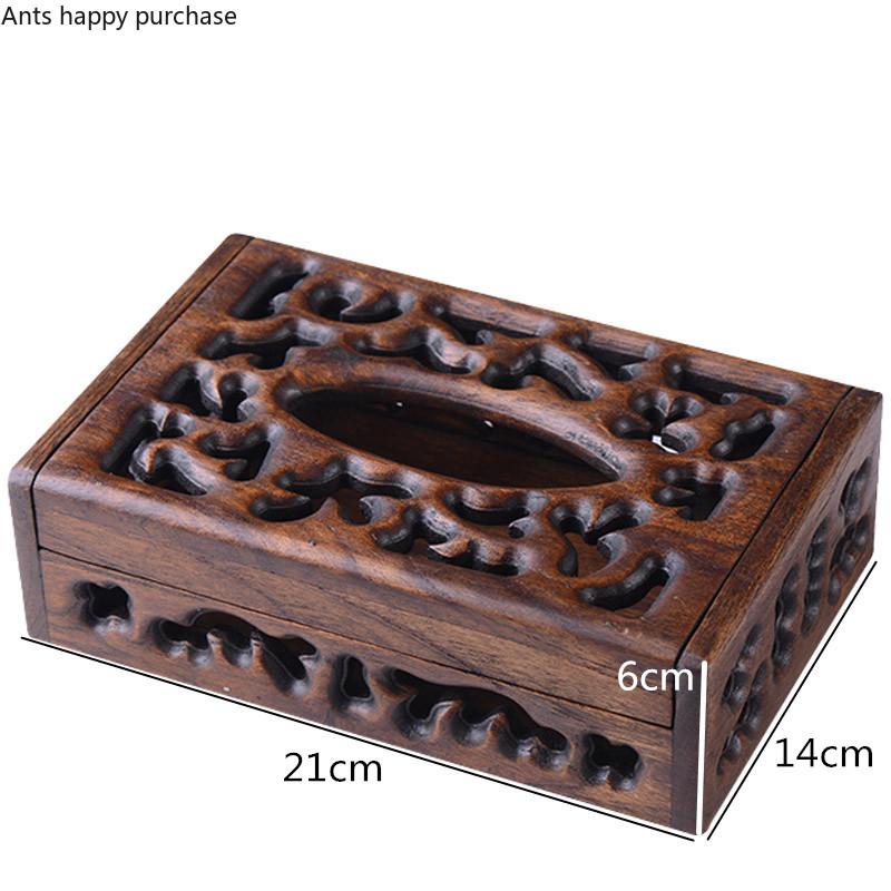 Retro Quadratisch Hohl Holz Kaffee Tisch Tablett Wohnzimmer Schlafzimmer Haushalt Massivholz Papierbox Heimaufbewahrung Taschentuchboxen