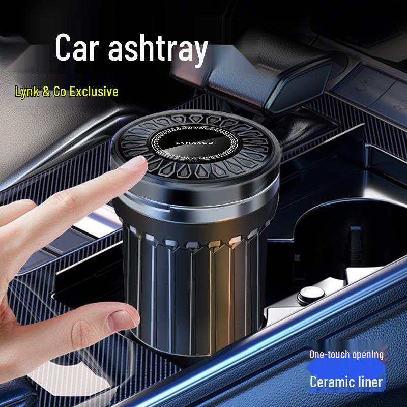 Lynk & Co Car Ashtray with Lights: Compatible with Models 01/02/03/05/06/09, Ideal for Interior Decor.